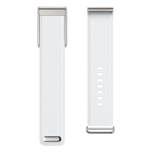 Leather Strap, white, laid flat, separate parts, direct top view
