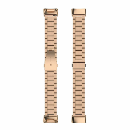 Steel Strap, rose gold, laid flat, separate parts, direct top view