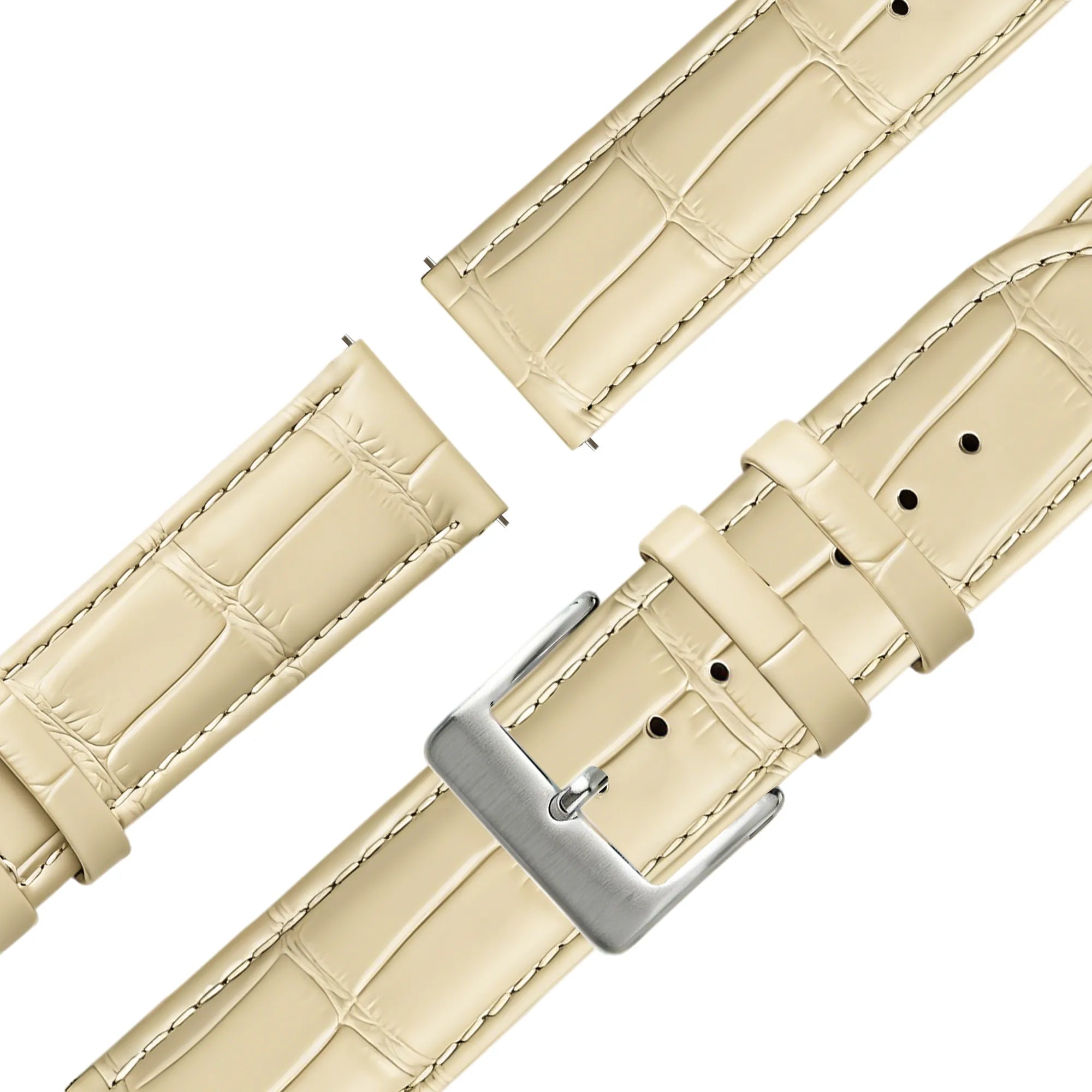 Bandz Correa cuero estilo cocodrilo Garmin Venu SQ (beige)