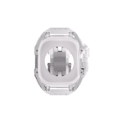 Reqior Funda de polímero con correa de goma Apple Watch 45mm (transparente)