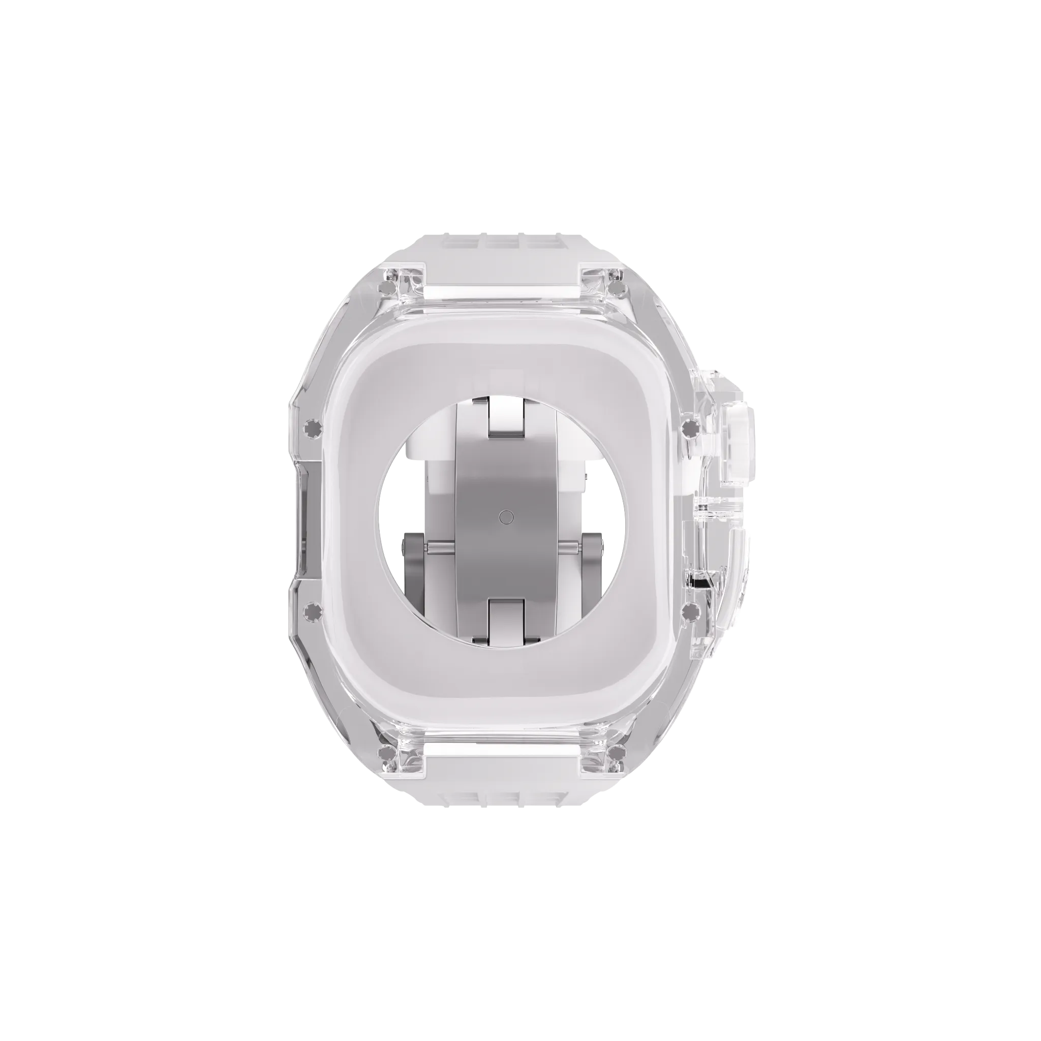 Reqior Funda de polímero con correa de goma Apple Watch 45mm (transparente)