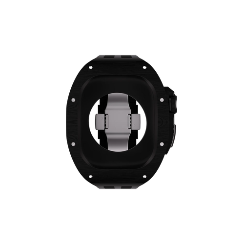 Reqior Funda de polímero con correa de goma Apple Watch 45mm (carbón negro)