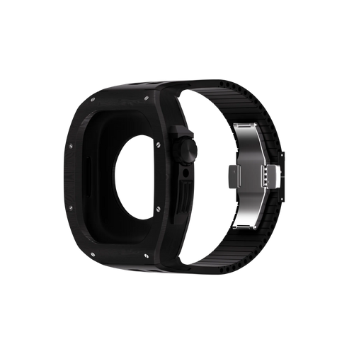 Reqior Funda de polímero con correa de goma Apple Watch 45mm (carbón negro)