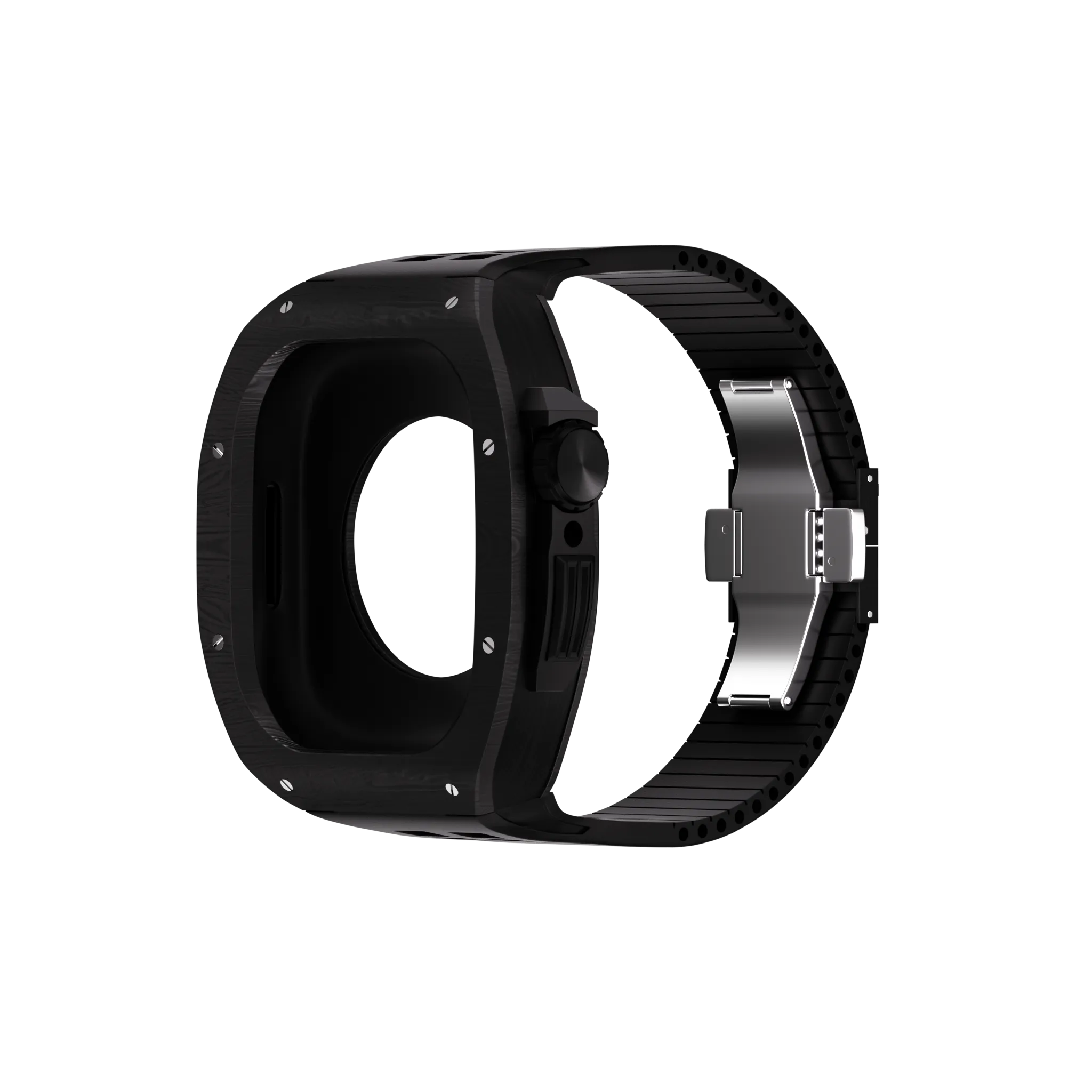 Reqior Funda de polímero con correa de goma Apple Watch 45mm (carbón negro)