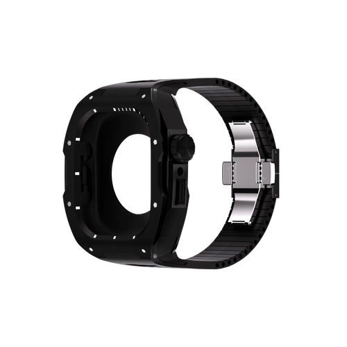 Reqior Funda con correa de goma Apple Watch 45mm (negro)
