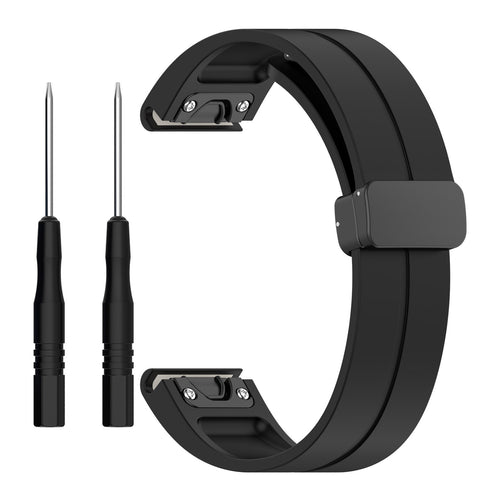 Correa silicona con hebilla-D Garmin Fenix 6 (negro)