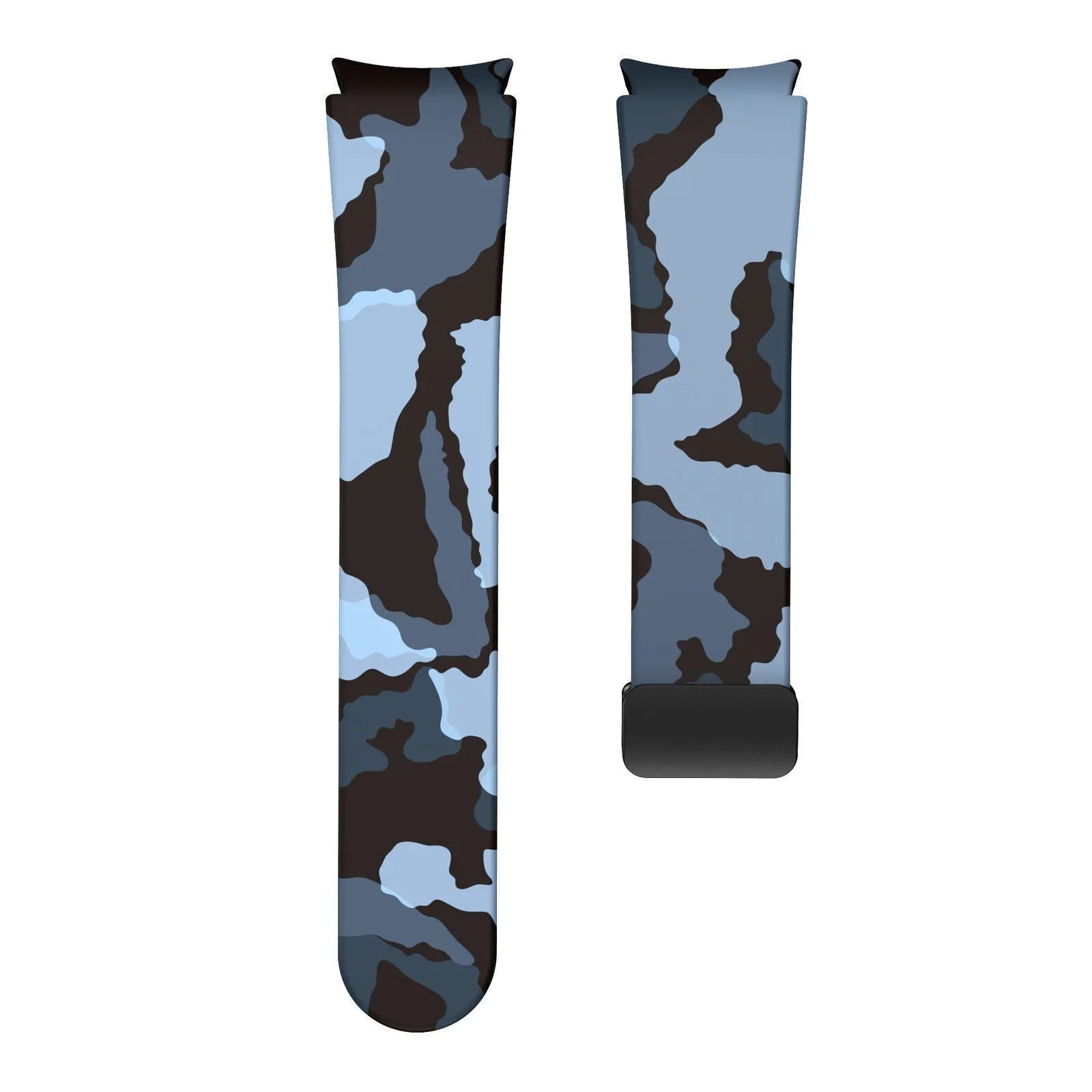 Silicone Magnetic Patterned Strap, laid flat, separate parts, direct top view