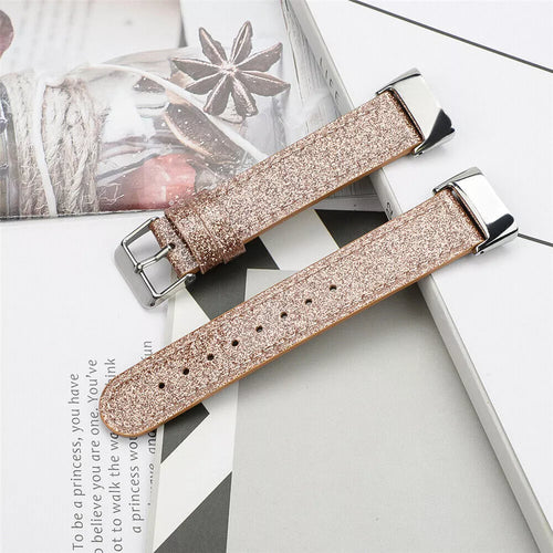 Fitbit Charge 6 Leather Strap (Dark Gold)