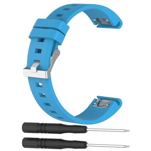 Garmin Fenix 8 Pro - 47mm Glossy Silicone Strap (Light Blue)