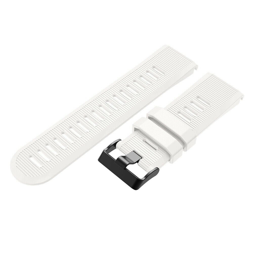 Silicone Strap, white, laid flat, separate parts, direct top view