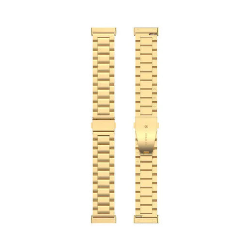 Steel Strap, gold, laid flat, separate parts, direct top view