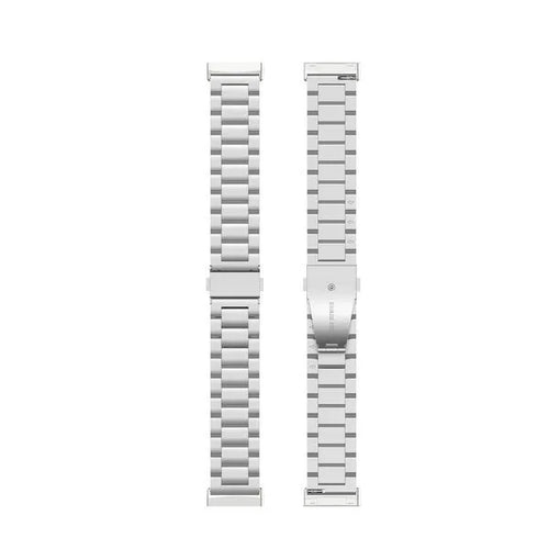 Steel Strap, silver, laid flat, separate parts, direct top view