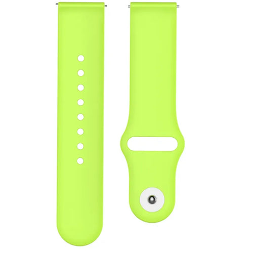 Silicone Sport Strap, light green, laid flat, separate parts, direct top view