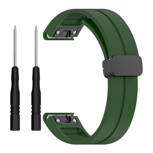 Correa silicona con hebilla-D Garmin Descent MK2 (verde militar)