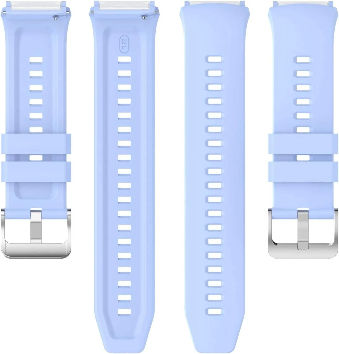 Silicone Strap, laid flat, separate parts, direct top view