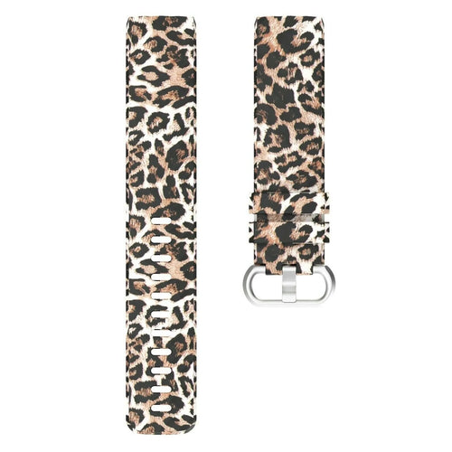Silicone Leopard Strap, laid flat, separate parts, direct top view