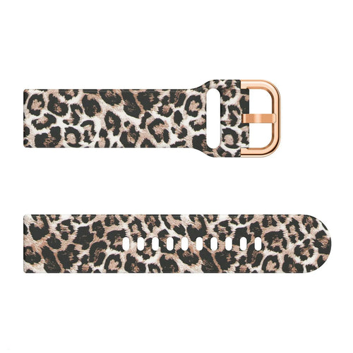 Silicone Leopard Strap, laid flat, separate parts, direct top view