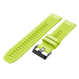Silicone Strap, light green, laid flat, separate parts, direct top view