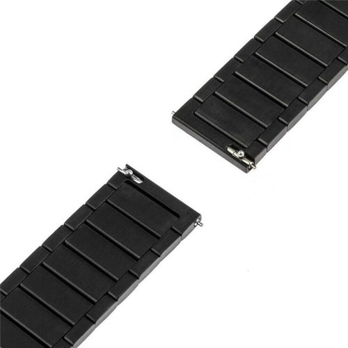 Metal Strap, black, laid flat, separate parts, direct top view