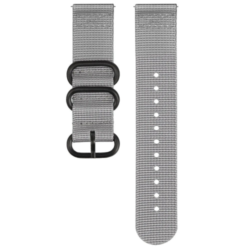 Nylon Buckle Strap, grey, laid flat, separate parts, direct top view