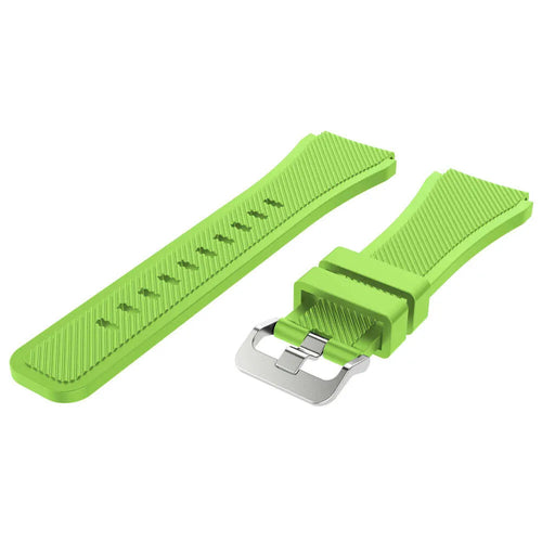 Twill Silicone Strap, light green, laid flat, separate parts, direct top view