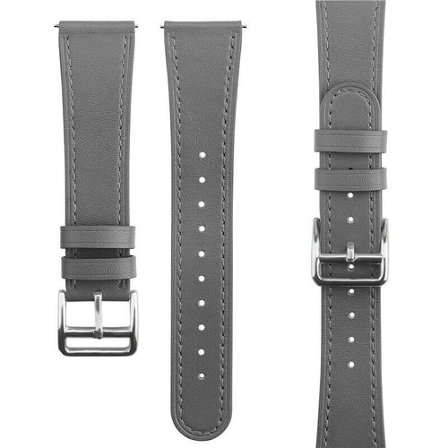 Correa reloj cuero moderno 22mm - universal (gris)