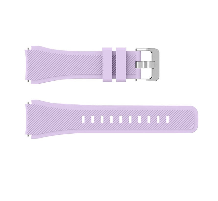 Twill Silicone Strap, lilac, laid flat, separate parts, direct top view