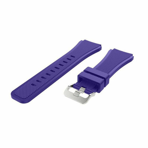 Twill Silicone Strap, purple, laid flat, separate parts, direct top view