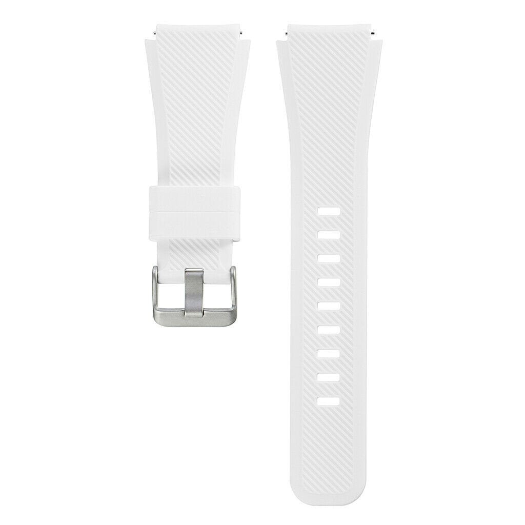 Twill Silicone Strap, white, laid flat, separate parts, direct top view