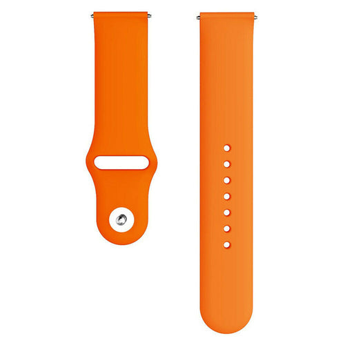 Silicone Sport Strap, orange, laid flat, separate parts, direct top view