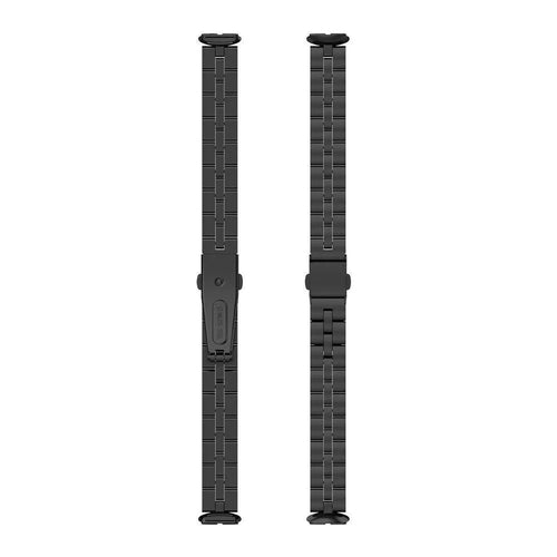 Steel Strap, black, laid flat, separate parts, direct top view