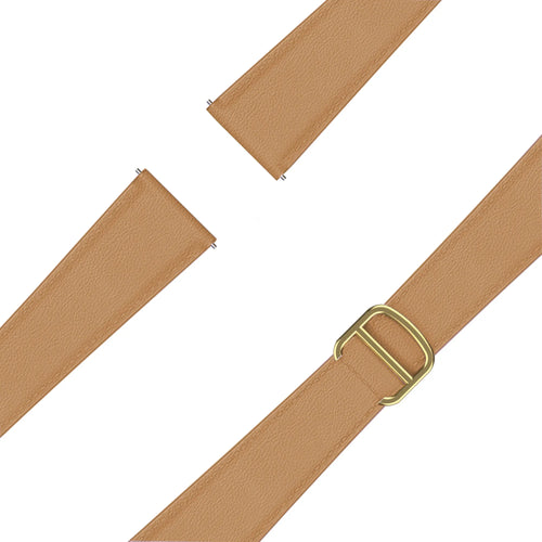 Bandz Actyve Smartwatch 20mm Leather Strap 'D-Type' (Milk Tea)