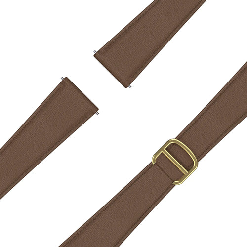 Bandz Actyve Smartwatch 20mm Leather Strap 'D-Type' (Dark Brown)