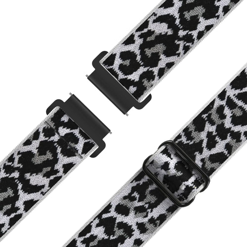 Bandz Correa nylon elástica Amazfit Cheetah 2 Pro (leopardo blanco)
