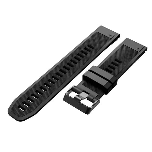 Silicone Strap, black, laid flat, separate parts, direct top view