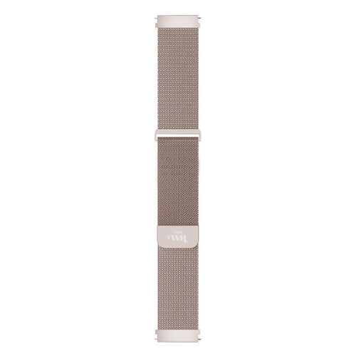 Milanese Strap, pink, laid flat, joined, direct top view