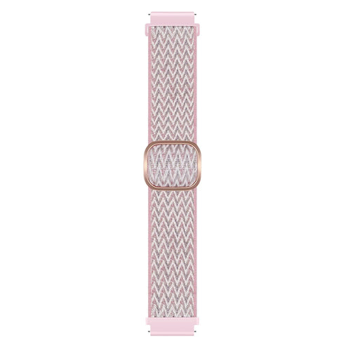 Nylon Elastic Strap, pink, laid flat, joined, direct top view