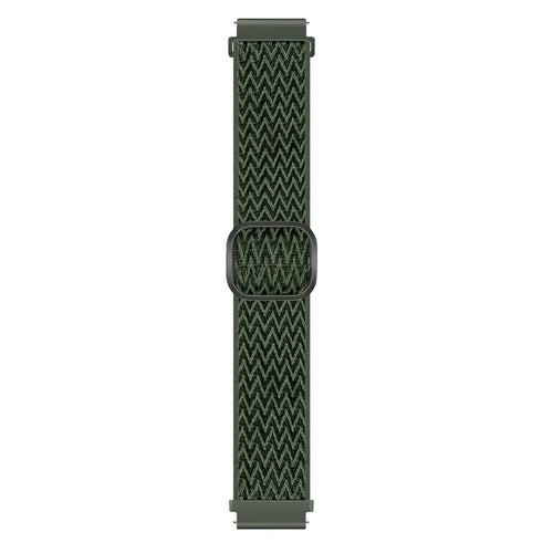 Nylon Elastic Strap, green, laid flat, joined, direct top view