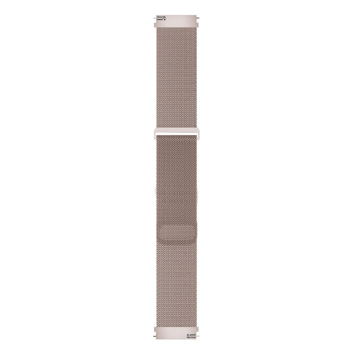 Milanese Strap, pink, laid flat, joined, direct top view