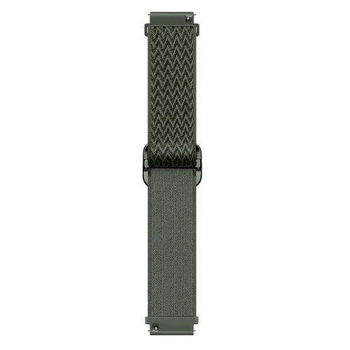 Nylon Elastic Strap, green, laid flat, joined, direct top view