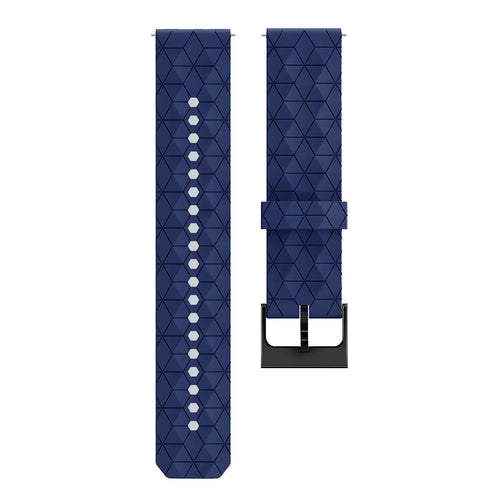 ICE Smart TKS Rectangular 1.41 Silicone Strap Hexagons (Dark Blue)
