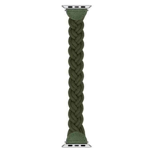 Twisted Nylon Strap, army green, laid flat, joined, direct top view