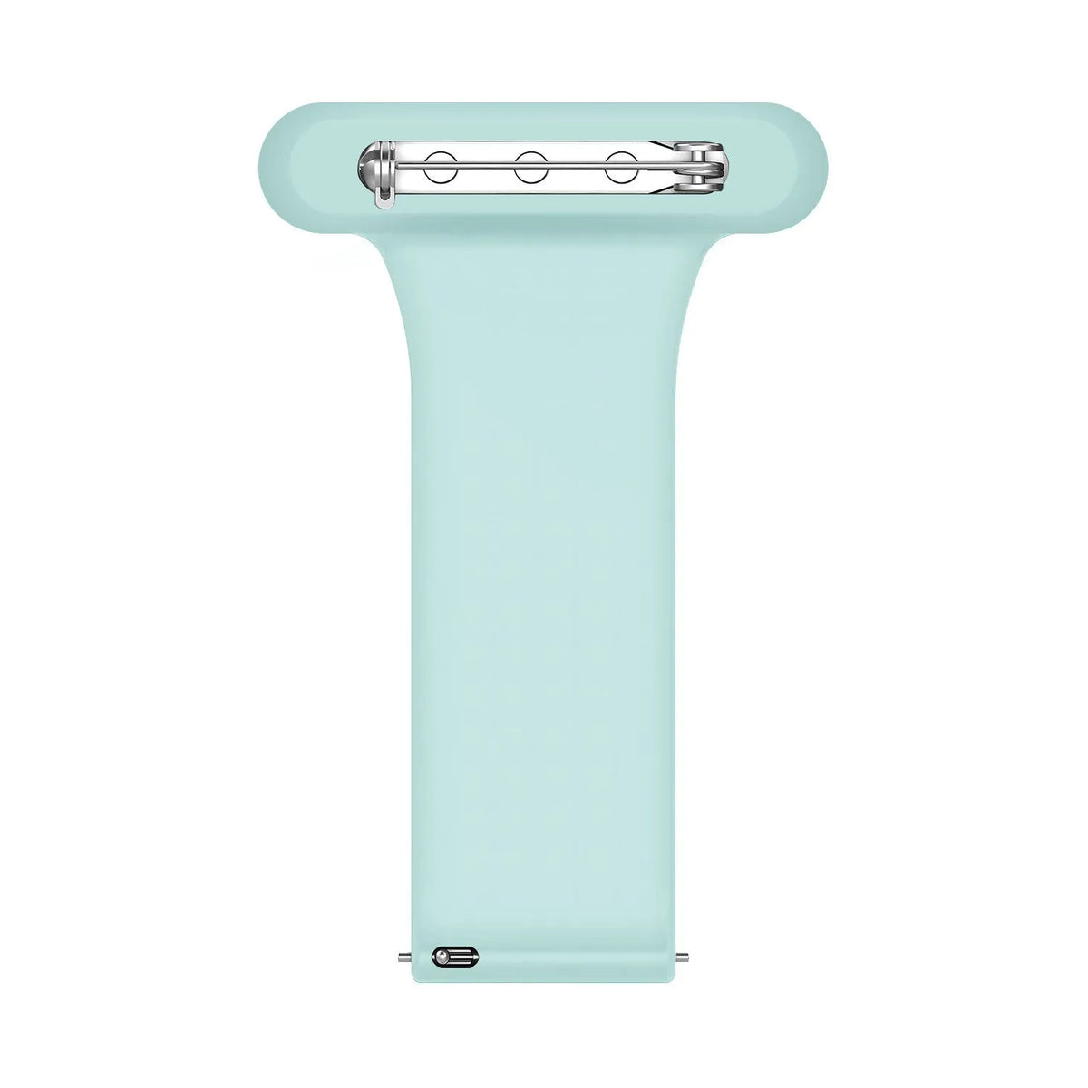 Silicone Nurse Fob, light green, laid flat, joined, direct top view