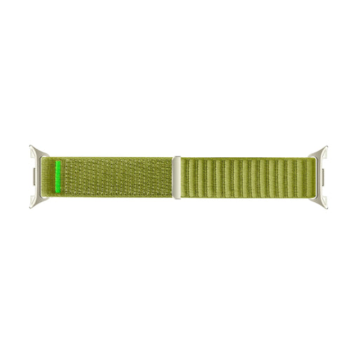 Wave Nylon Strap, field green, laid flat, joined, direct top view