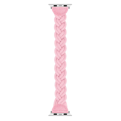 Twisted Nylon Strap, pink, laid flat, joined, direct top view