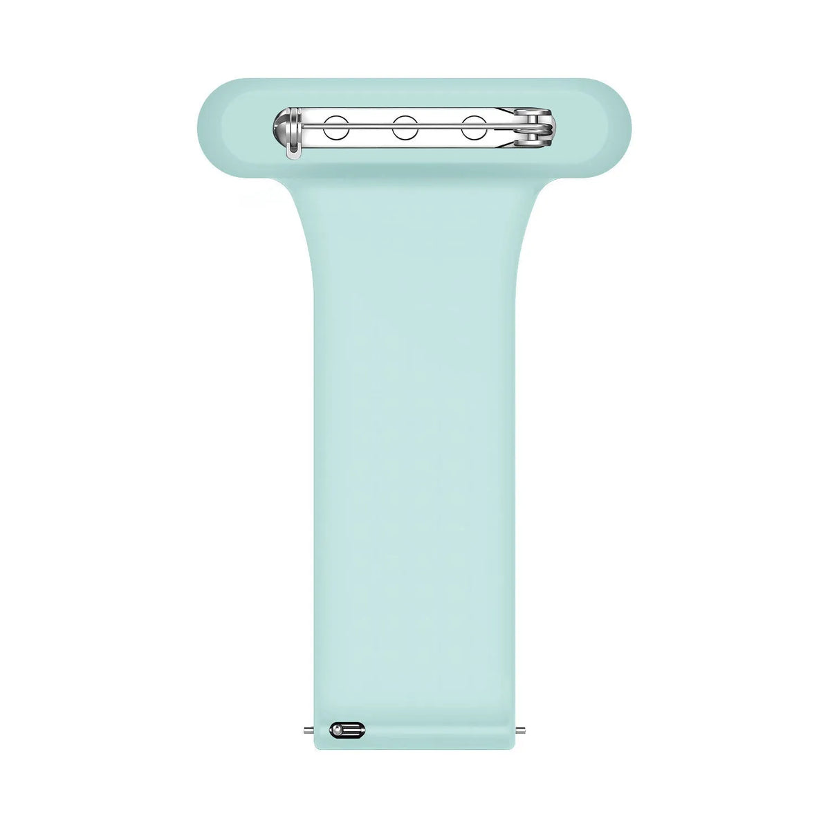 Silicone Nurse Fob, light green, laid flat, joined, direct top view