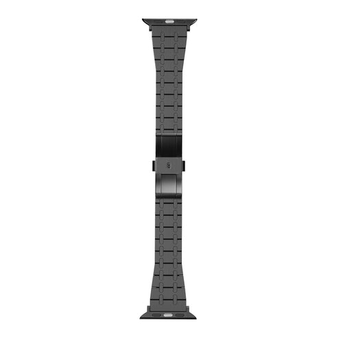 Stainless Steel Strap, black, laid flat, joined, direct top view