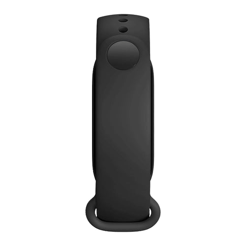 Silicone Strap 'Classic', black, laid flat, joined, direct top view