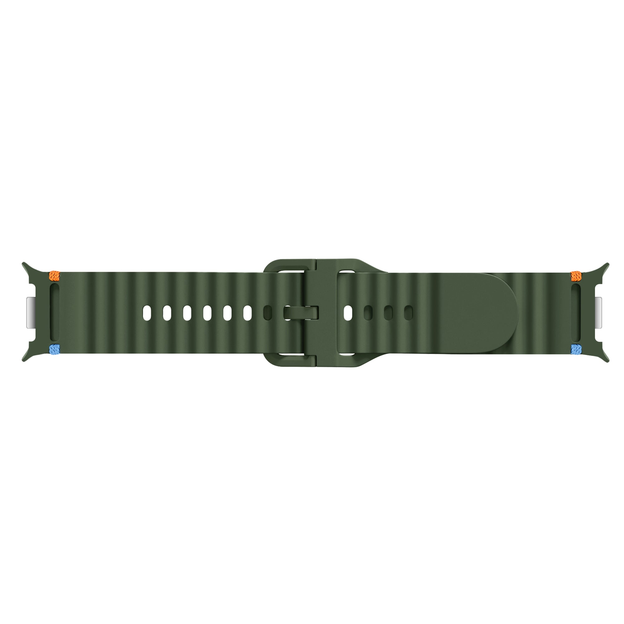Samsung Galaxy Watch 9 - 40mm Wave Silicone Strap (Army Green)