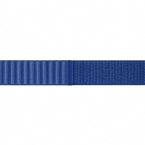 Nylon Fabric Strap, navy blue, laid flat, joined, direct top view